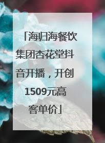 海归海餐饮集团杏花堂抖音开播，开创1509元高客单价