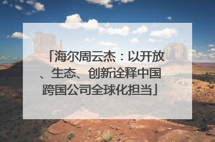 海尔周云杰：以开放、生态、创新诠释中国跨国公司全球化担当