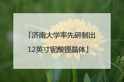 济南大学率先研制出12英寸铌酸锂晶体