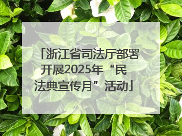 浙江省司法厅部署开展2025年“民法典宣传月”活动