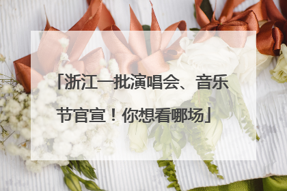 浙江一批演唱会、音乐节官宣！你想看哪场