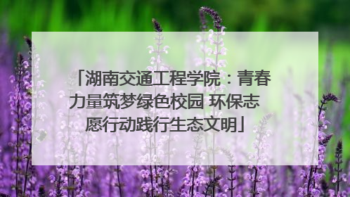 湖南交通工程学院：青春力量筑梦绿色校园 环保志愿行动践行生态文明