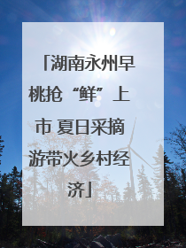 湖南永州早桃抢“鲜”上市 夏日采摘游带火乡村经济