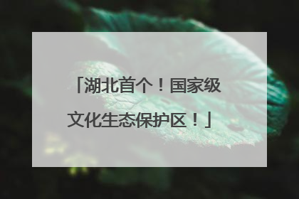 湖北首个！国家级文化生态保护区！