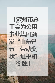 滨州市总工会为公用事业集团颁发“山东省五一劳动奖状”证书和奖牌