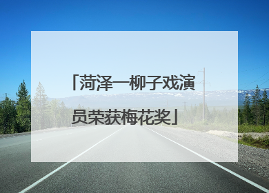 菏泽一柳子戏演员荣获梅花奖