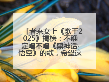 者来女上《歌手2025》揭榜：不确定唱不唱《黑神话·悟空》的歌，希望这次揭榜成功