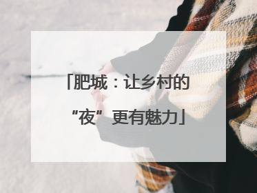 肥城：让乡村的“夜”更有魅力