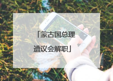 蒙古国总理遭议会解职
