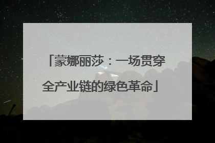 蒙娜丽莎：一场贯穿全产业链的绿色革命