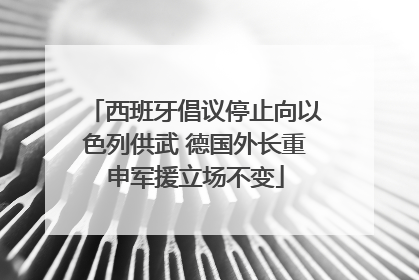 西班牙倡议停止向以色列供武 德国外长重申军援立场不变
