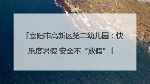 襄阳市高新区第二幼儿园：快乐度暑假 安全不“放假”