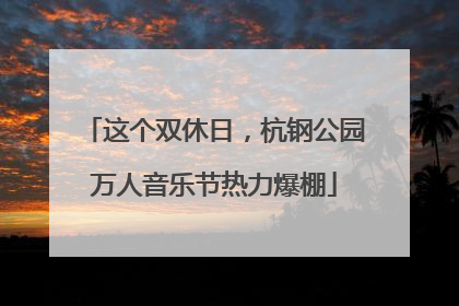 这个双休日，杭钢公园万人音乐节热力爆棚