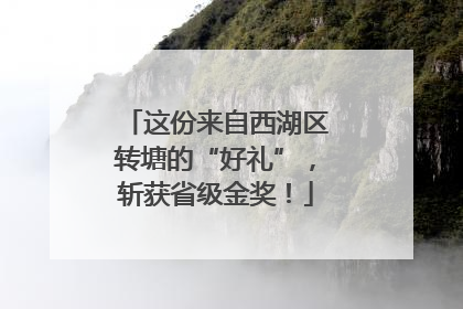 这份来自西湖区转塘的“好礼”，斩获省级金奖！