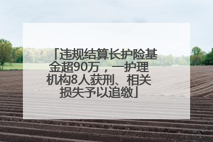 违规结算长护险基金超90万，一护理机构8人获刑、相关损失予以追缴