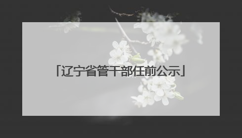 辽宁省管干部任前公示