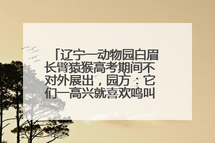 辽宁一动物园白眉长臂猿猴高考期间不对外展出，园方：它们一高兴就喜欢鸣叫，怕影响考试