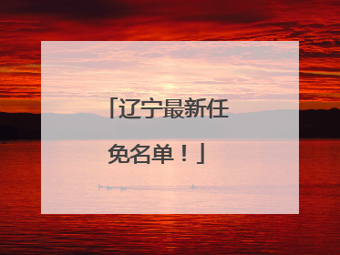 辽宁最新任免名单！