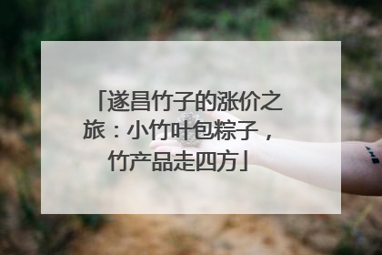 遂昌竹子的涨价之旅：小竹叶包粽子，竹产品走四方