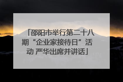 邵阳市举行第二十八期“企业家接待日”活动 严华出席并讲话