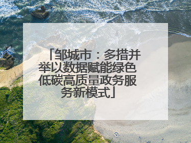 邹城市：多措并举以数据赋能绿色低碳高质量政务服务新模式