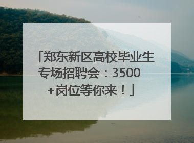 郑东新区高校毕业生专场招聘会：3500+岗位等你来！