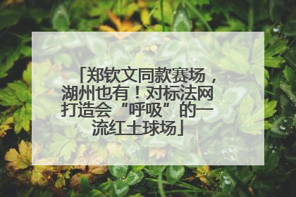 郑钦文同款赛场，湖州也有！对标法网打造会“呼吸”的一流红土球场