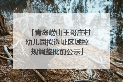 青岛崂山王哥庄村幼儿园拟选址区域控规调整批前公示