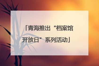 青海推出“档案馆开放日”系列活动