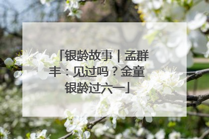 银龄故事｜孟群丰：见过吗？金童银龄过六一