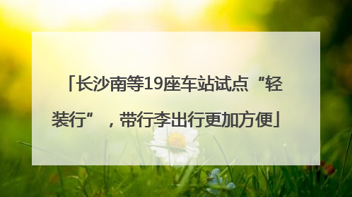 长沙南等19座车站试点“轻装行”，带行李出行更加方便
