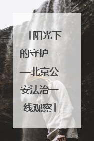 阳光下的守护——北京公安法治一线观察