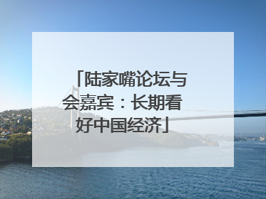 陆家嘴论坛与会嘉宾：长期看好中国经济