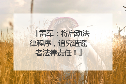 雷军：将启动法律程序，追究造谣者法律责任！