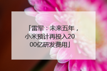 雷军：未来五年，小米预计再投入2000亿研发费用