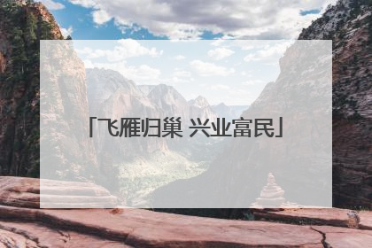 飞雁归巢 兴业富民