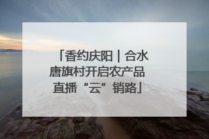 香约庆阳｜合水唐旗村开启农产品直播“云”销路