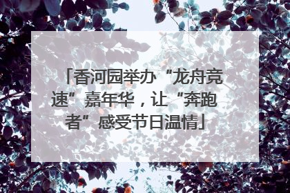 香河园举办“龙舟竞速”嘉年华，让“奔跑者”感受节日温情