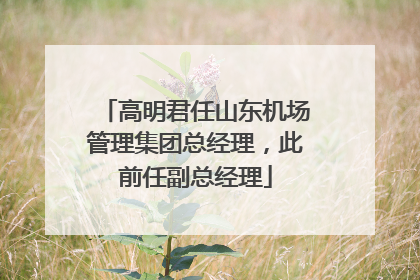 高明君任山东机场管理集团总经理，此前任副总经理