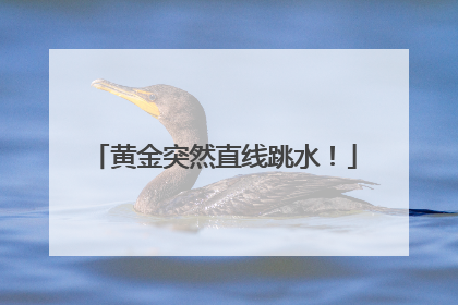 黄金突然直线跳水！