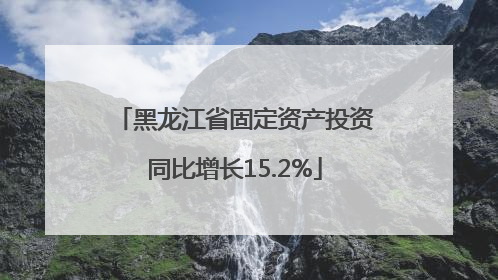 黑龙江省固定资产投资同比增长15.2%