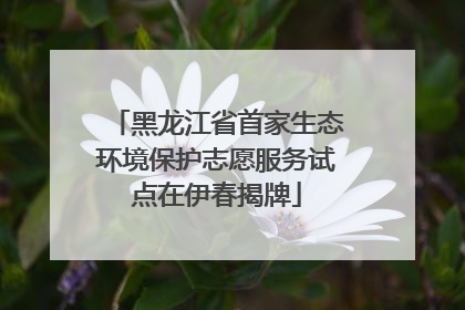 黑龙江省首家生态环境保护志愿服务试点在伊春揭牌
