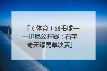 （体育）羽毛球——印尼公开赛：石宇奇无缘男单决赛