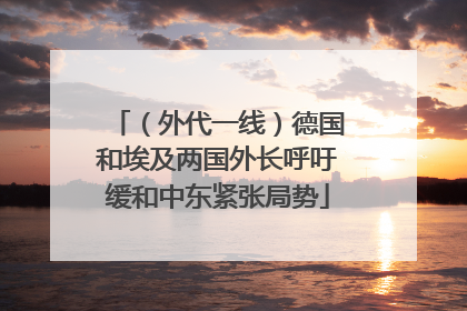 （外代一线）德国和埃及两国外长呼吁缓和中东紧张局势
