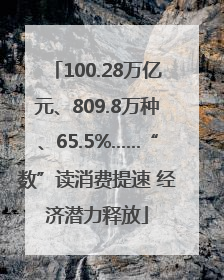 100.28万亿元、809.8万种、65.5%……“数”读消费提速 经济潜力释放