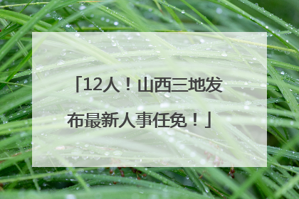12人！山西三地发布最新人事任免！
