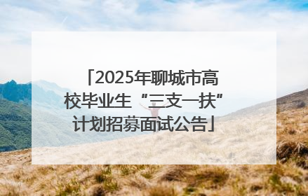 2025年聊城市高校毕业生“三支一扶”计划招募面试公告