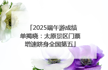 2025端午游成绩单揭晓：太原景区门票增速跻身全国第五