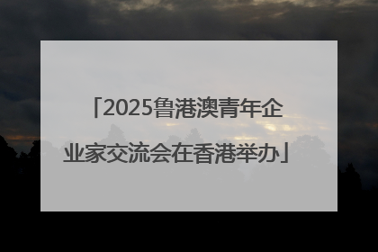 2025鲁港澳青年企业家交流会在香港举办