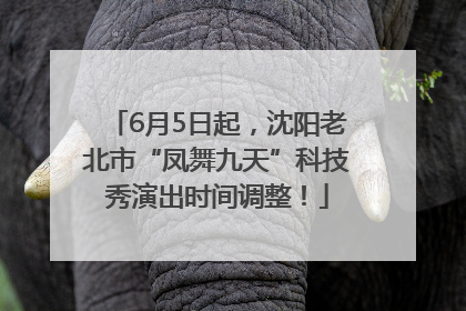 6月5日起，沈阳老北市“凤舞九天”科技秀演出时间调整！